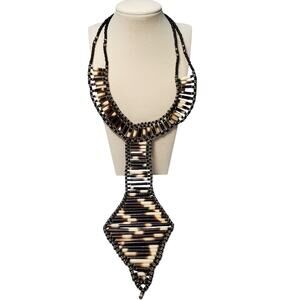 Porcupine Quill Beaded Handmade Choker Necklace 14"